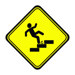 wet stairs sign on white background	