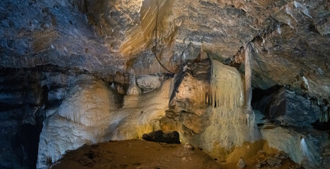 Mitchelstown Cave County Cork Ireland interior column stalagmite stalactite 