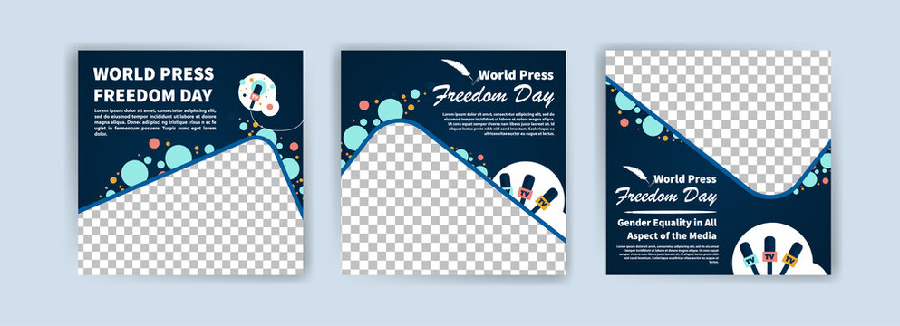 World Press Freedom Day. Social media templates for World Press Freedom Day. Banner vector for social media ads, web ads, business messages, discount flyers and big sale banners.