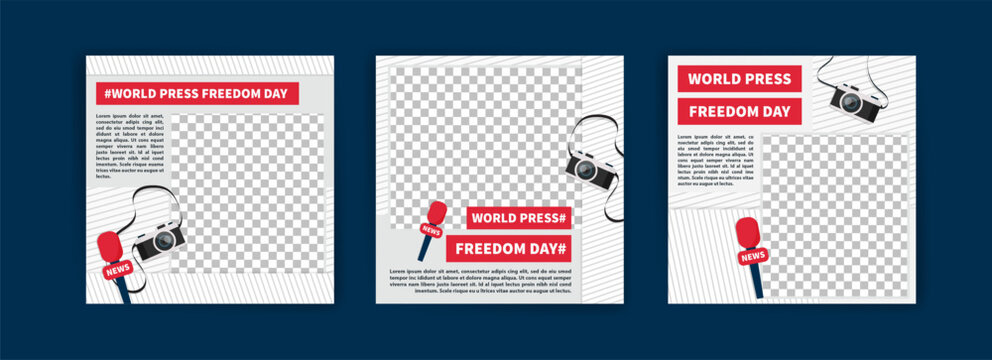 World Press Freedom Day. Social media templates for World Press Freedom Day. Banner vector for social media ads, web ads, business messages, discount flyers and big sale banners.
