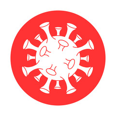 Coronavirus Bacteria Cell Icon, 2019-nCoV, Covid-2019, Covid-19 Novel Coronavirus Bacteria