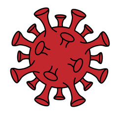 Coronavirus Bacteria Cell Icon, 2019-nCoV, Covid-2019, Covid-19 Novel Coronavirus Bacteria