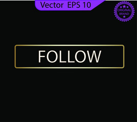 Set of glass gold buttons and sliders, web icons of different forms. Gradient mesh. Button set color gold glossy. EPS 10. Follow button design., 