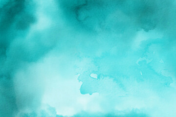 Turquoise Watercolor Background, Teal Texture