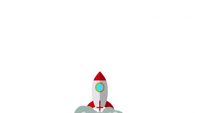 Animation of flat style rocket