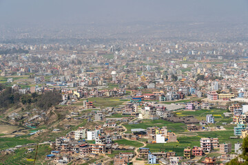 Fototapeta na wymiar Smog Covered Kathmandu Cityscape