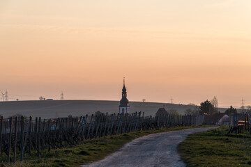 Fototapeta na wymiar rural steeple at sunrise