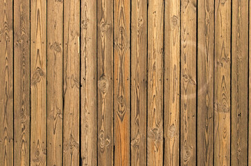 Close-up view of vintage brown wooden background texture. Shabby brown wooden planks. Aged wooden planks. Abstract background. Wooden rustic planks texture