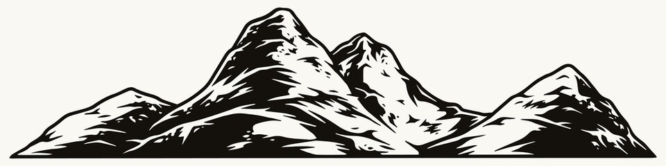 Mountain landscape vintage concept