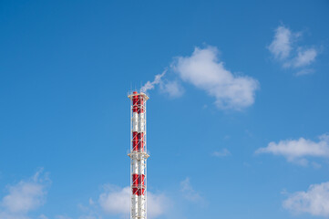 Heating pipe against blue sky