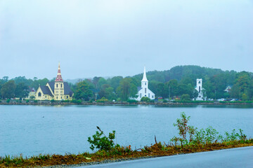 The 3 churches in Mahone Bay