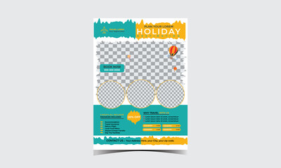 travel and tour flyer design template for your business or service	