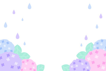 vector background with hydrangeas in the rain for banners, cards, flyers, social media wallpapers, etc.