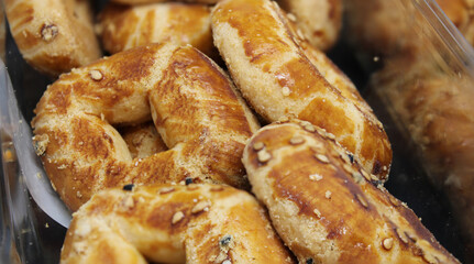 Macro photo of salty dry cake