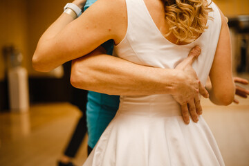 Kharkiv, Ukraine 12.03.21 Man and woman are dancing passionately bachata at party