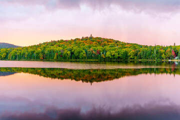 Sunset in Petit Lac Monroe, in Mont Tremblant National Park
