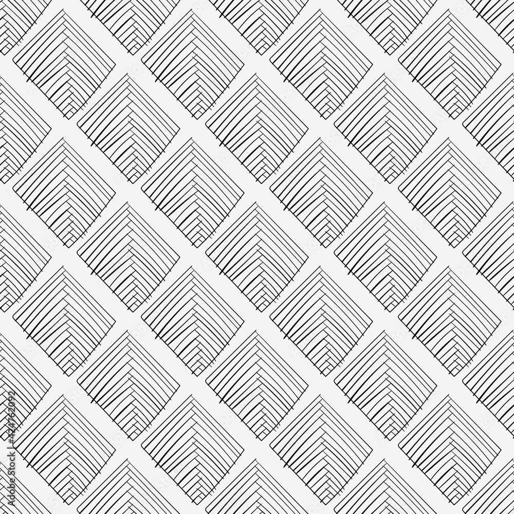 Aufkleber rhombuses monochrome drawn pattern. seamless rhombus tile pattern.