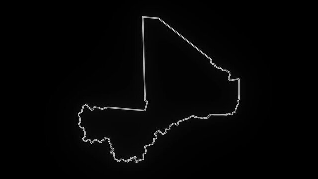 Map of mali Animated, mali outline, close up map of mali