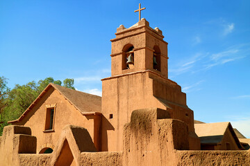 Fototapeta premium Church of San Pedro de Atacama, the Second Oldest Church in Chile Located in El Loa Province of Northern Chile