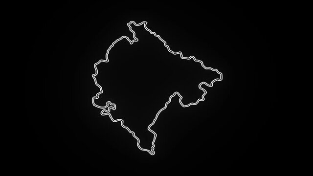 Map of Montenegro, Montenegro outline, Animated close up map of Montenegro