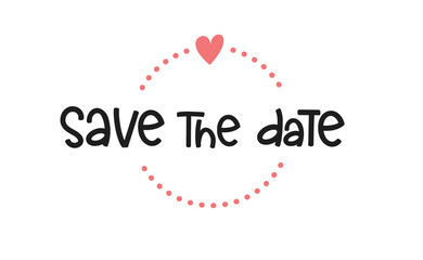 Save the date, calligraphic typography text design. Party or event invitation lettering type.