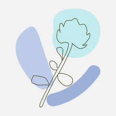 Vector floral hand drawn logo template in elegant and minimal style illustration. For badges, labels, logotypes and branding business identity. Vector illustration