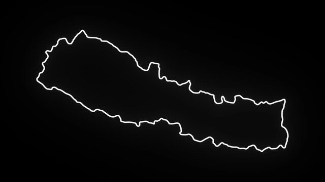 Map of Nepal, Nepal outline, Animated close up map of Nepal