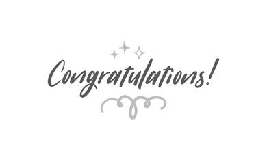 Congratulations hand written lettering calligraphic text. Congrats greeting message.