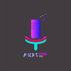 Minimalist microphone logo design, beautiful and simple elements