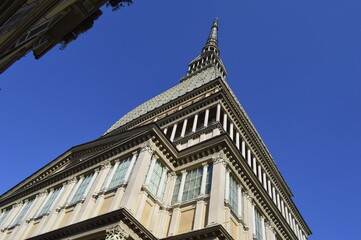 Fototapeta na wymiar Tower of the Mole Antonelliana synagoge in Turin