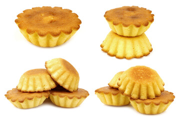 fresh vanilla star cakes on a white background