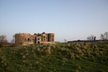 Fototapeta premium View of Carew castle in Pembrokeshire, Wales, UK