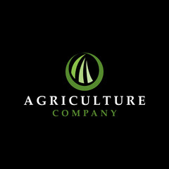 agriculture logo vector design with modern and natural luxury style for business and company