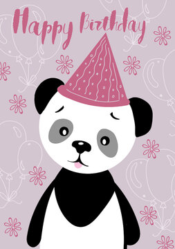 Happy Birthday. vector illustration Panda