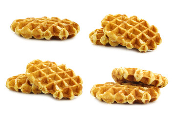 freshly baked waffles on a white background