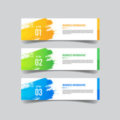 Infographics design template, Business banner concept with 3 steps	