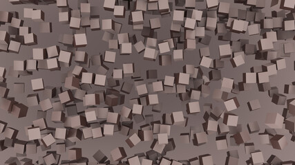 abstract background of brown cubes