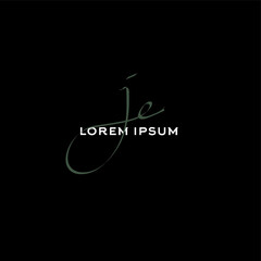 JE j e Initial handwriting creative fashion elegant design logo Sign Symbol template vector icon