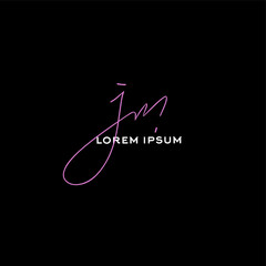 JM j m Initial handwriting creative fashion elegant design logo Sign Symbol template vector icon
