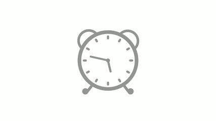New gray color counting down alarm clock isolated in white background, Alarm clock