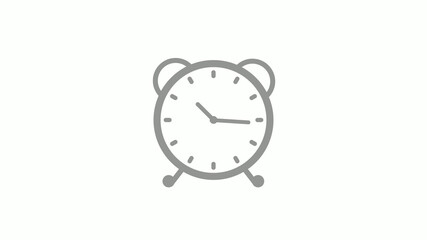 New gray color counting down alarm clock isolated in white background, Alarm clock