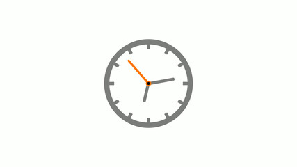 Amazing gray color counting down clock icon on white background, Gray circle clock