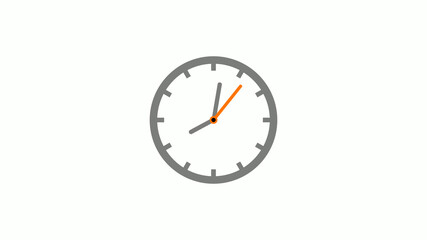 Amazing gray color counting down clock icon on white background, Gray circle clock