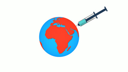 Earth global virus vaccine injection animation
