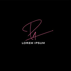 PA p a Initial handwriting creative fashion elegant design logo Sign Symbol template vector icon