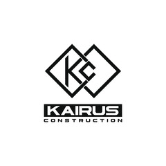 KC Logo Design Template Vector Graphic Branding Element, White Background.