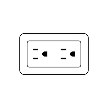 Enchufe. Icono de enchufe, tomacorriente. enchufe el&eacute;ctrico