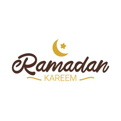 Fototapeta na wymiar Eid Al-Fitr Mubarak greeting typography vector element. Ramadan Kareem lettering.