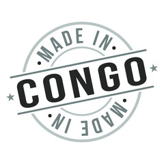 Made in Congo Quality Original Stamp Design Vector Art Tourism Souvenir Round Seal National Product Badge.