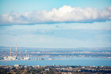 Obraz premium Dublin bay as seen from the mountains.